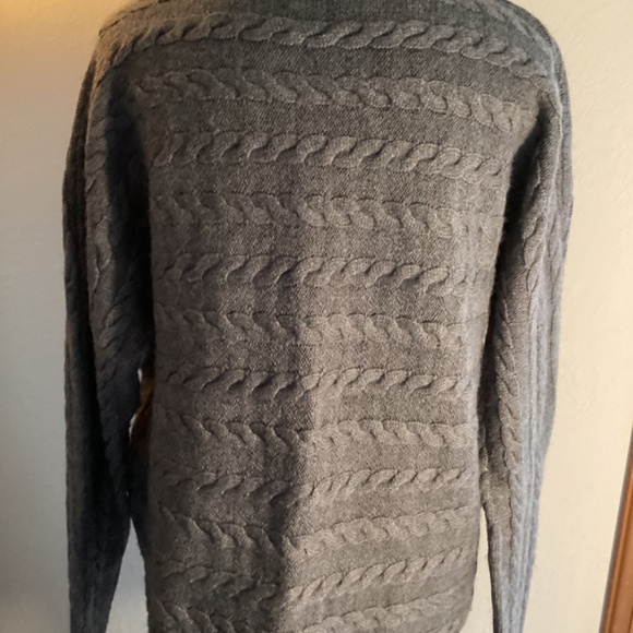 Gray Cable Knit Wool/Mix Sweater - Picture 3 of 5